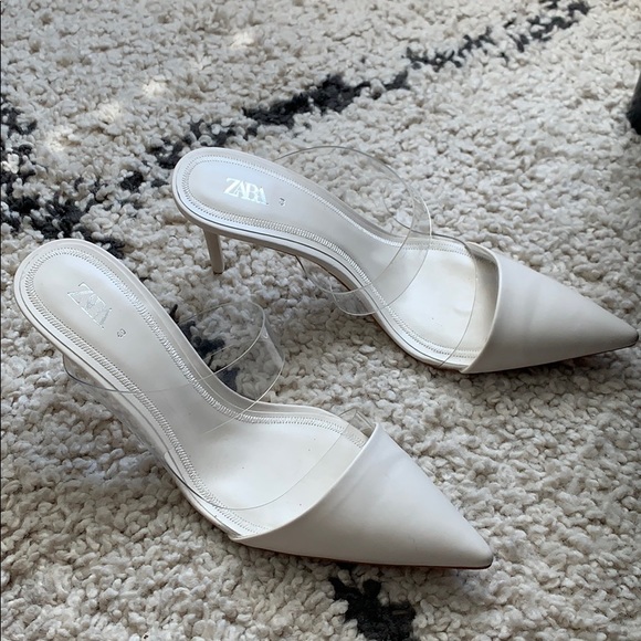 white vinyl heels